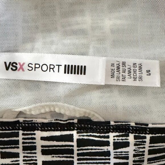 Victoria’s Secret VSX Sport Black White Strappy Back Sports Bra L - Picture 6 of 7